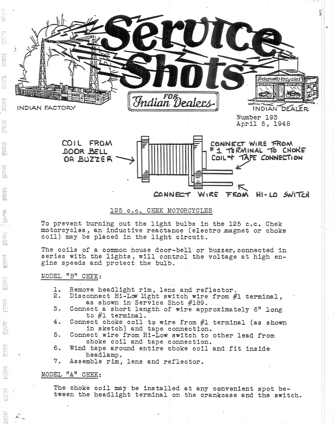 125 - C.c. Chek Motorcycles - Vintage Indian Motorcycle Parts &Amp; Accessories