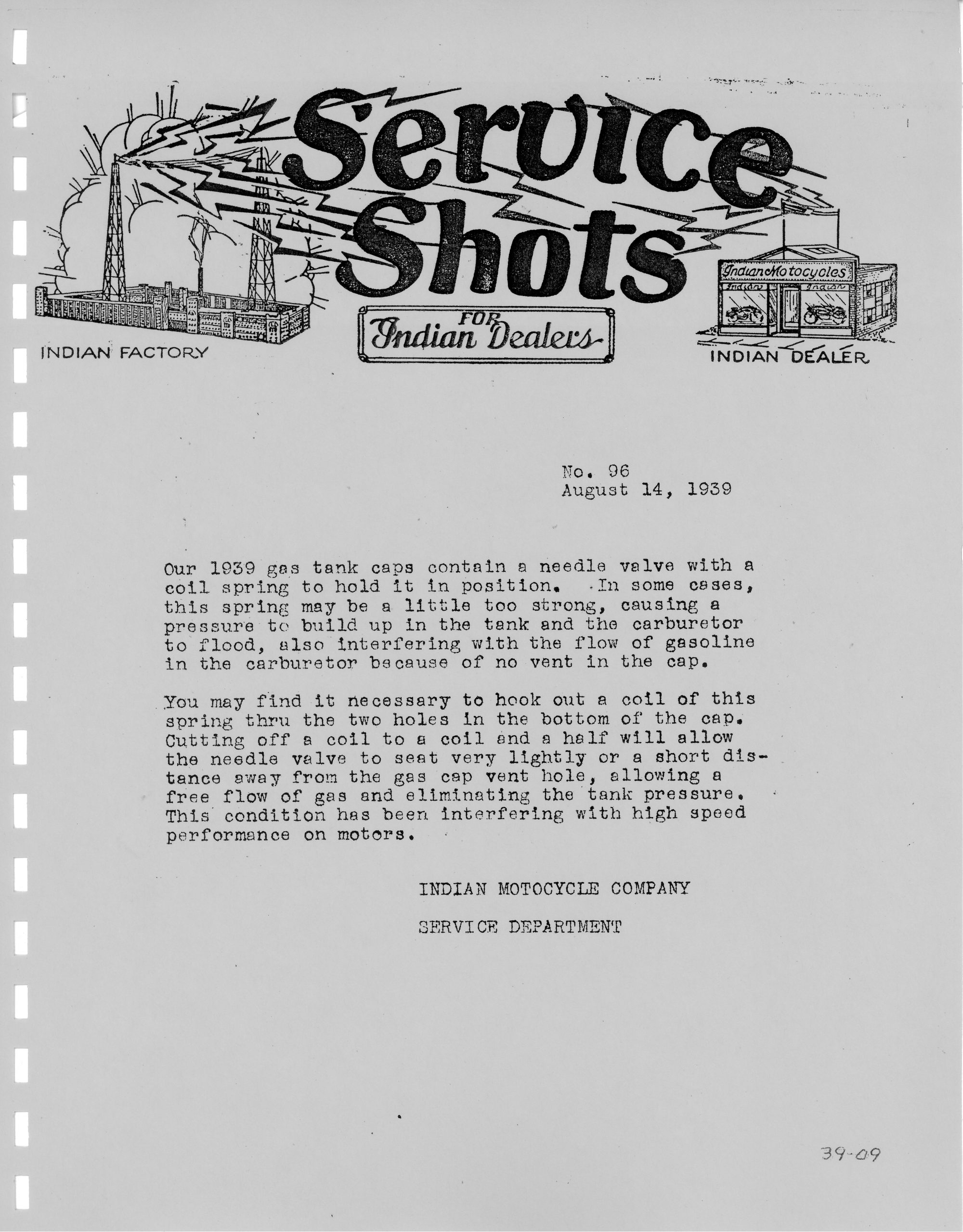 96 - Gas Tank Caps 1939 - Vintage Indian Motorcycle Parts &Amp; Accessories